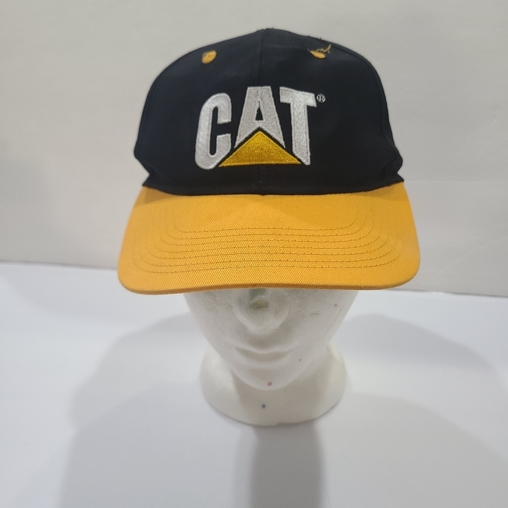 Caterpillar Black and Yellow Hat Cap men's One Size Ajustable